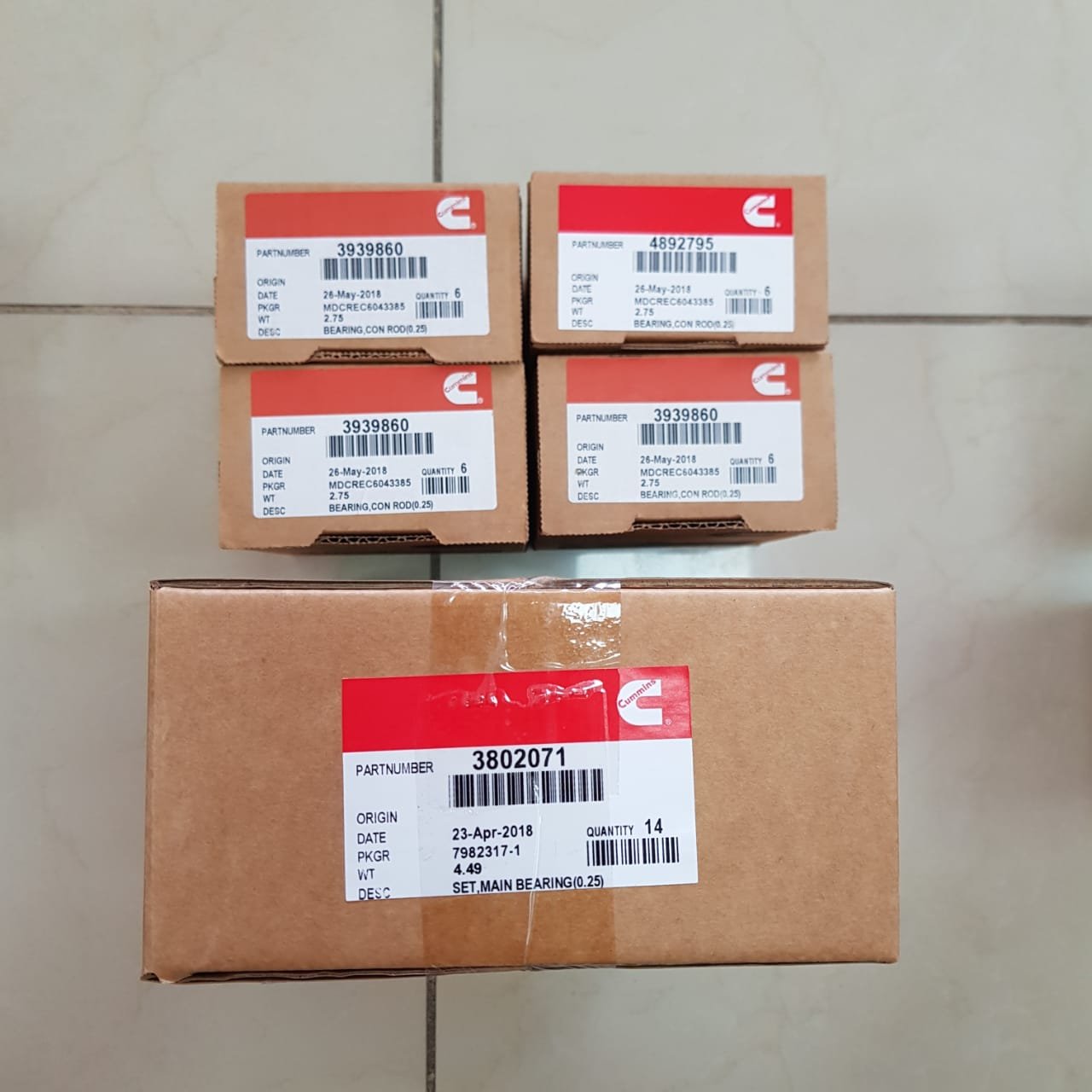Kit Casquetes biela+Bancada Motor Cummins 6BT5-9 Medidas STD 0.25,0.50,0.75, foto 7