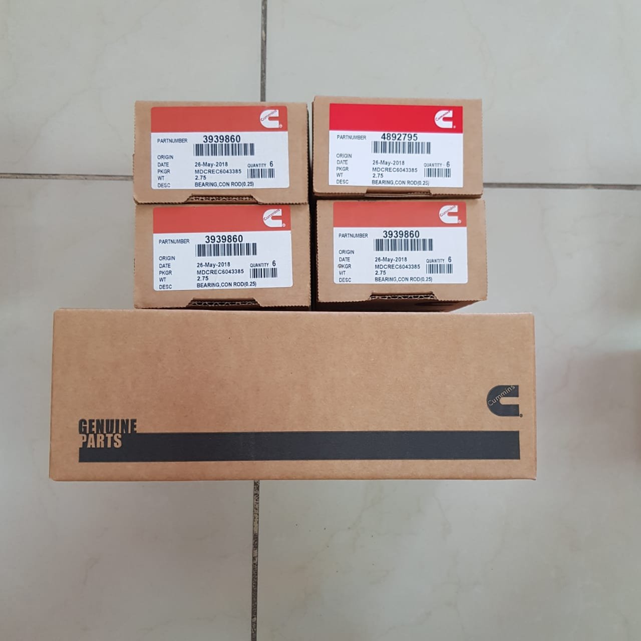 Kit Casquetes biela+Bancada Motor Cummins 6BT5-9 Medidas STD 0.25,0.50,0.75